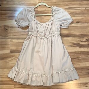 Lena Cream Puff Sleeve Dress